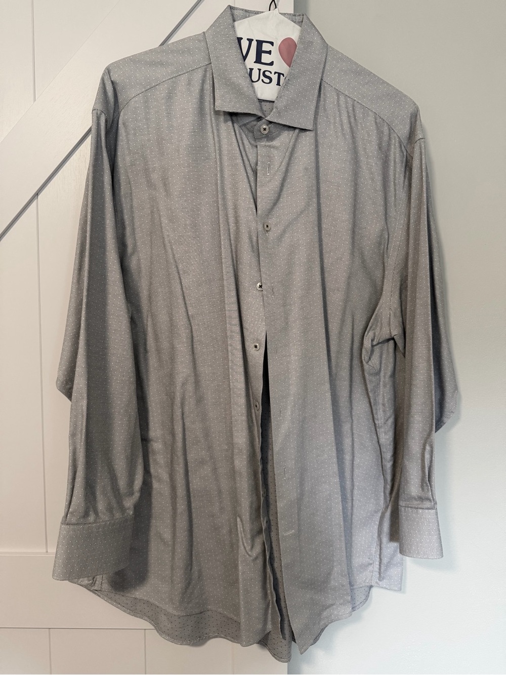 Charles Tyrwhitt Gray Micro-Pattern Button-Up Dress Shirt